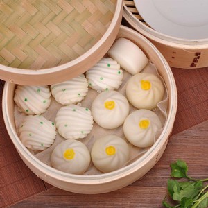 Vaporiera in Legno Profonda con Bordo in Metallo, Cestello in Bambù per Cucinare Ravioli, Dim Sum, Riso, Potstickers e Cibo Asiatico Cinese a Vapore - Product Image 4