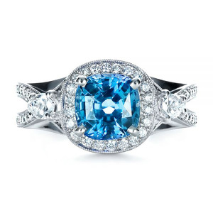 Anello Statement Blu Mare da Donna, Lusso, a Goccia, Geometrico, Aperto, Regolabile, in Lega, Elegante, Stile Fidanzamento, Gioiello alla Moda - Product Image 4