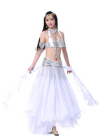 Robe de danse du ventre en mousseline bouclée pour femme, avec fente haute, en gaze de mousseline, costume de danse BN026