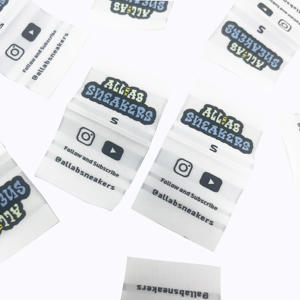 Logotipo de marca personalizado bordado lavable de alta densidad satén impreso etiquetas de bandera tejida para prendas de vestir - Product Image 5