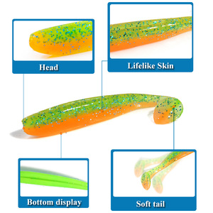 Señuelo de Pesca Xy-371 con Cola en T, 65mm 1.8g, Señuelo Artificial para Pesca de Lubina en Aguas Medias, 12 Colores Arcoíris Bicolor - Product Image 5