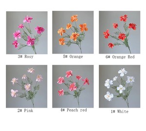 Flores artificiales de seda Coreopsis de tallo Flocado de 6 ramas, <span class=keywords><strong>Cosmos</strong></span>, decoración del hogar, centros de mesa de flores de margaritas de seda Real, 2 uds. - Product Image 3
