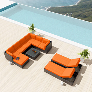 ชุดเฟอร์นิเจอร์สวนหวายแบบโมดูลาร์ 9 ที่นั่ง สำหรับพักผ่อนกลางแจ้ง - Product Image 1