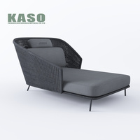 Chaise longue de piscine de luxe en corde tressée pour extérieur, transat de jardin moderne en aluminium, chaise longue de villa