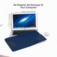 Étui pour ordinateur portable en cuir PU avec logo embossé, bord cousu, imperméable, sac intérieur pour tablette PC
