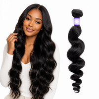 Extensions de cheveux humains brésiliens 12A, ondulés, non traités, vierges, noirs naturels, en trame