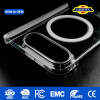 Fabricant de coques de téléphone haut de gamme pour le marché européen, coque magnétique pliable transparente anti-jaunissement avec paillettes pour iPhone Duo, ODM OEM