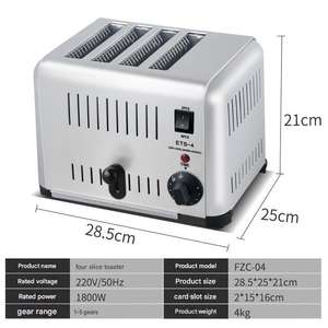 Tostadora Comercial Multi Rebanadas, Tostadora Eléctrica de Pan de <span class=keywords><strong>4</strong></span> y 6 Rebanadas <span class=keywords><strong>para</strong></span> Hacer Tostadas - Product Image 5