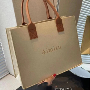 Túi tote vải nỉ thiết kế mới, đặt may theo yêu cầu, in logo tùy chỉnh, số lượng lớn - Product Image 2