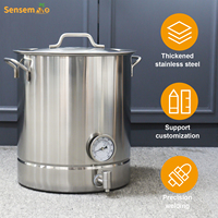 Baril de brassage de base en acier inoxydable de 10 gallons et baril de distributeur de fût de bière pour kits de brassage à la maison