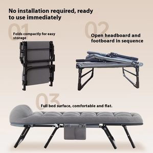 Современная уличная простая портативная односпальная складная кровать-реклайнер, многофункциональная, для гостиной, спальни, офиса, для сна и отдыха во время обеденного перерыва - Product Image 5