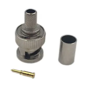 factory direct 50ohm 75ohm crimp RF coaxial BNC RG58 RG59 RG6 connector for CCTV cable