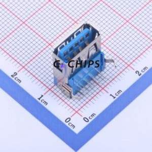 KH-3.0AF90WJ-16.5JB USB Connector Bent Lead Through Hole Connector Type-A USB 3.0 Female Right Angle Insert - Product Image 1