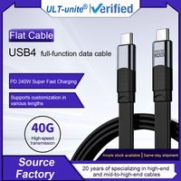 Câble de charge rapide USB4 Type-C ULT-unite, adaptateur mâle-femelle/mâle-mâle, 40 Gbps, 240 W, gaine en PVC pour écouteurs, appareil photo et ordinateur