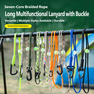 <span class=keywords><strong>Corde</strong></span> tactique d'extérieur faite à la main pour porte-clés, escalade, camping, mousqueton portable, sac d'urgence toutes saisons - Product Image 2
