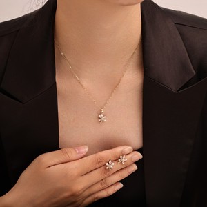 Shining Pearl <b>Flower</b> Jewelry Set Copper Alloy Claw Setting Everyday Wear - Product Image 2