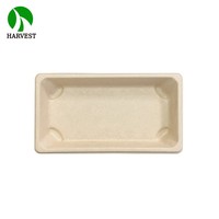 100 couvertures compostables écologiques en bagasse non blanchie, à base de plantes, sans gluten, imperméables, résistantes à l'huile et anti-buée pour sushis et plats à emporter