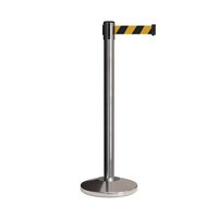 Garde-queue de barrière rétractable à courroie de séparation brossée pour aéroport