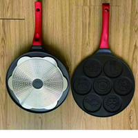 7 moules à gâteau à frire en aluminium avec animaux, brise la vie avec induction, fond souriant, poêle à visage pour crêpes aux œufs