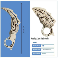 Couteau pliant papillon à lame articulée, modèle de puzzle en bois à assembler, jouet éducatif, style CSGO, couteau de jeu à assembler