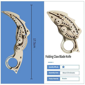 ของเล่นเสริมพัฒนาการแบบประกอบรูปทรงผีเสื้อ มีดพับได้ ทำจากไม้  แบบจำลองประกอบเอง  ของเล่นต่อแบบเดียวกับ CSGO - Product Image 3