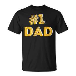 Camiseta Number One Dad para adultos, manga corta, cuello redondo, estampada en serigrafía, para el día del padre, reuniones familiares, fiestas - Product Image 1