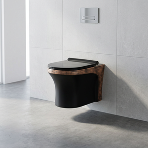 Armoire d'eau suspendue au mur en céramique de qualité A indienne de designer Rétro Noir EWC Toilettes sanitaires Style européen - Product Image 1
