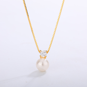 Minimalist Single CZ <b>Shell</b> Pearl Pendant Necklace Gold Color Copper Jewelry Elegant Large Round Pearl <b>Choker</b> for Women Gift - Product Image 4
