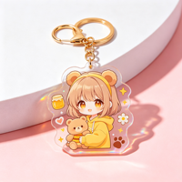 Breloques personnalisées en acrylique à double époxy avec paillettes, impression UV, imperméables, légères, breloques d'anime, breloques de dessins animés