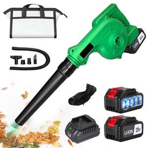 Soplador Eléctrico Inalámbrico de 20V, Potente Soplador y Aspiradora de Hojas 2 en 1 con Bolsa Recolectora de Polvo - Product Image 1