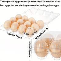Barquettes d'emballage pour œufs en plastique PET jetables, transparentes, antichoc, recyclables, personnalisables, 4, 6, 8, 10, 12, 15, 20, 30 unités, contenants alimentaires