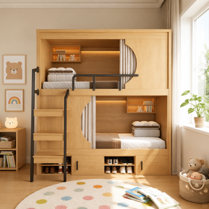 Cama litera cápsula espacial moderna y económica de fábrica, cama doble de madera duradera tipo cápsula para dormir, suministro al por mayor para hostales, dormitorios y habitaciones. - Product Image 3