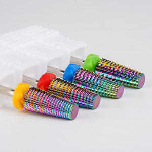 Professional Rainbow Tungsten Carbide Nail <b>Drill</b> <b>Bit</b> 3/32 Rotary Burr Gel Removal Electric Manicure Pedicure Nail <b>Drill</b> <b>Bits</b> - Product Image 2