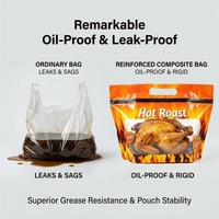 Sacs d'emballage personnalisés imprimés pour poulet rôti chaud, poulet frit entier, poulet de rôtisserie, avec fermeture éclair refermable pour micro-ondes