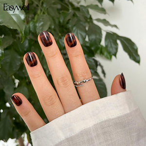Easywell - Juego <span class=keywords><strong>de</strong></span> 30 <span class=keywords><strong>Uñas</strong></span> Postizas <span class=keywords><strong>Cortas</strong></span> en Forma <span class=keywords><strong>de</strong></span> X, Reutilizables, Brillantes, <span class=keywords><strong>de</strong></span> Cobertura Total, Calidad <span class=keywords><strong>de</strong></span> Salón, <span class=keywords><strong>para</strong></span> Uso Diario - Product Image 1