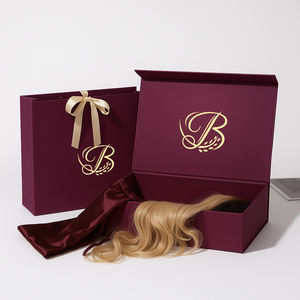 गर्म मुद्रांकन लोगो बाल एक्सटेंशन पैकेजिंग कस्टम मुद्रित चुंबकीय गत्ता कागज विग बॉक्स - Product Image 1