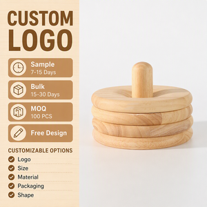 Sous-verre rond en bois de bouleau naturel résistant à la chaleur, support de plat chaud, logo personnalisé, origine Chine - Product Image 1