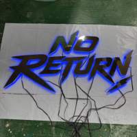 Letras 3D de Acero Inoxidable Plateado con Retroiluminación LED RGB, Letras de Canal con Halo Luminoso para Decoración de Fachadas de Negocios y Edificios