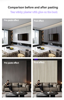 Papier Peint Texturé 3D PVC Effet Bois Adhésif Mural pour Salon Décoration Murale Autocollante en PVC pour Salon