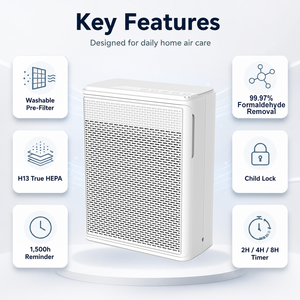 Purificador de aire eléctrico portátil para el hogar para filtro HEPA H13 de 750 pies cuadrados, prefiltro lavable de iones negativos para Humo de caspa de pelo de Mascota - Product Image 3