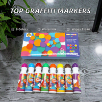 RAINBOW TOP SELLING Marqueurs Graffiti 8 Couleurs à Base d'Eau Couleurs Vives Effaçables pour Enfants, Marqueurs de Bingo, Marqueurs à Points pour Dessin et Gribouillage