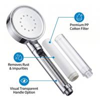 Pommeau de Douche Filtrant Portable Monofonction avec Purification de l'Eau et Filtre Remplaçable