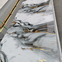 Panneau mural en marbre imperméable anti-UV, panneau mural en PVC pour décoration intérieure moderne, panneau UV