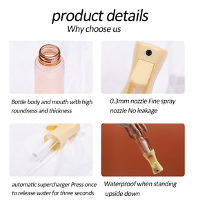 <b>200ml</b>/300ml PET Mist Spray <b>Bottle</b> with Pump Sprayer for Salon Barber Hair-Fine Mist Continuous Spray - Product Image 5