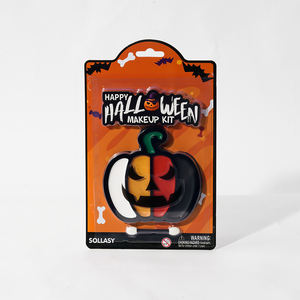 Etiqueta privada personalizada Fiesta de Halloween Forma de <span class=keywords><strong>calabaza</strong></span> Kit de maquillaje para niños de Halloween con pinceles - Product Image 1