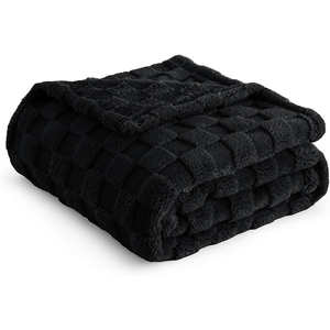 Couverture de canapé tricotée épaisse de luxe en molleton de flanelle à damier solide pour lit d'hiver motif brodé-pour la vente en gros - Product Image 4