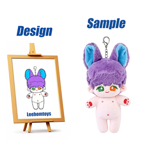 Llavero de Peluche Personalizado Leehom, Kawaii Rosa, para Muñeca de Algodón, Vestido con Estampado de Lunas y Estrellas, Logotipo Personalizado, Peluche - Product Image 3