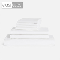 Parure de lit 5 étoiles toute saison en coton égyptien biologique tissé percale 600 fils/cm² blanc, style occidental, écologique et durable, pour lits Queen et King