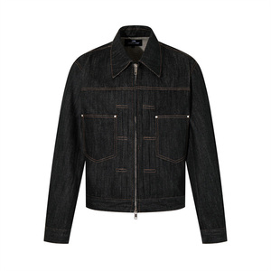 <span class=keywords><strong>Veste</strong></span> <span class=keywords><strong>en</strong></span> <span class=keywords><strong>jean</strong></span> pour hommes, coupe personnalisée, avec logo, style vintage, fabrication OEM <span class=keywords><strong>en</strong></span> gros - Product Image 2