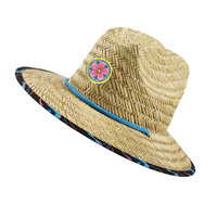 Chapeau de paille unisexe à large bord anti-UV UPF 50, personnalisé pour sauveteur et surfiste, en herbe naturelle ajourée, collection 2026 – Vente en gros